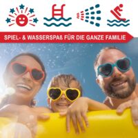 Kinder-Planschbecken mit Rutsche im Dschungel-Design, Größe 182x62x165 cm.